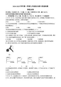 福建省福州福清市2024-2025学年上学期九年级期中考物理试卷(无答案)
