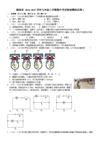 湖南省 2024-2025学年九年级上学期期中考试物理模拟试卷1（解析版）