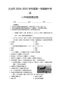 湖北省黄石市大冶市2024-2025学年八年级上学期期中考试物理试卷