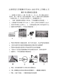 云南省昆明市五华区云南师范大学附属中学2024-2025学年九年级上学期11月期中物理试题