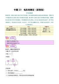 2025年中考物理一轮复习考点过关练习专题23  电阻的测定（解析版）