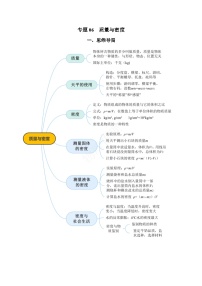 2025年中考物理一轮复习讲与练专题06 质量与密度（知识梳理 典例 练习）（教师版）