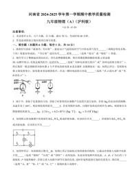 河南省安阳市安阳县等3地2024～2025学年九年级上学期11月期中物理试题（含答案）