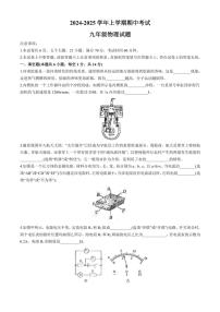 河南省郑州市桐柏一中、一中高新实验等联考2024～2025学年九年级(上)期中物理试卷(含答案)