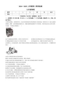 辽宁省鞍山市岫岩满族自治县2024～2025学年九年级(上)期中物理试卷(含答案)