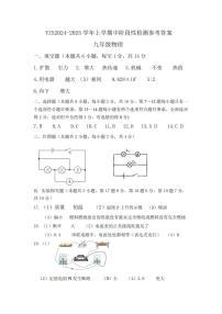 河南省许昌市禹州市2024-2025学年上学期期中阶段性质量检测 九年级物理