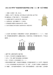 广东省深圳外国语学校2024-2025学年九年级上学期第一次月考物理试卷