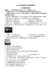 湖北省咸宁市嘉鱼县2024-2025学年八年级上学期期中物理试题