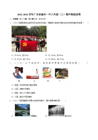 广东省惠州市第一中学2023-2024学年八年级上学期期中物理试卷