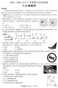 河南省许昌市长葛市2024-2025学年八年级上学期期中质量监测物理试题