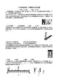 新沪科版八年级物理第一学期期末考试试题（含答案）（适用于山东）