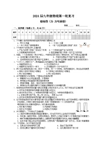 2025年中考物理第一轮复习练习综合四（力+力与运动）