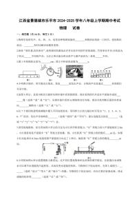 2024～2025学年江西省景德镇市乐平市八年级(上)期中物理试卷(含答案)