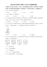 2024～2025学年吉林省长春市榆树市红星乡部分学校八年级(上)11月月考物理试卷(含答案)