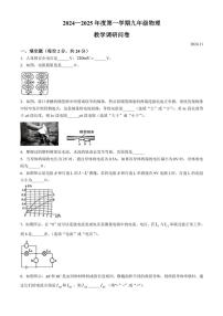 安徽省合肥市育英中学2024～2025学年九年级(上)11月教学调研物理试卷(含答案)