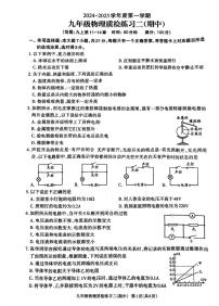 广东省茂名市茂南区直属学校2024-2025学年度九年级上学期物理期期中考试试题