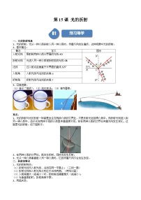 物理八年级上册4.1 光的折射复习练习题