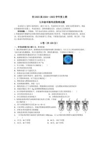 四川省成都石室中学2024～2025学年九年级(上)期中物理试卷(含答案)