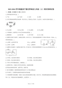 2023～2024学年福建省宁德市屏南县九年级(上)期末物理试卷(含答案)