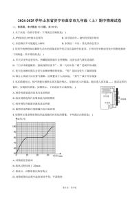 2024～2025学年山东省济宁市曲阜市九年级(上)期中物理试卷(含答案)