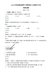 湖北襄阳市保康县熊绎中学2024-2025学年九年级上学期期中物理试题（解析版）-A4