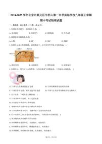 2024～2025学年北京市顺义区牛栏山第一中学实验学校九年级(上)期中物理试卷(含答案)