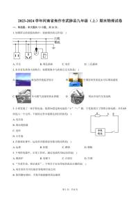 2023～2024学年河南省焦作市武陟县九年级(上)期末物理试卷(含答案)