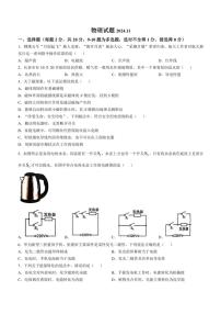 2024～2025学年吉林省长春市第一〇八学校九年级(上)第三次月考物理试卷(含答案)