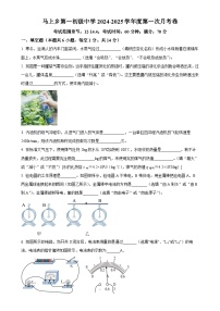 河南省安阳市马上乡第一初级中学九年级2024-2025学年九年级上学期第一次月考物理试题（原卷版）-A4