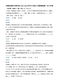 河南省南阳市唐河县2023-2024学年九年级上学期第一次月考物理试题（解析版）-A4