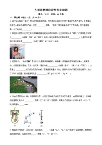 河南省郑州外国语中学2024-2025学年九年级上学期第一次月考物理试题（原卷版）-A4