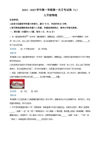 河南省周口市郸城县二五实中联考2024-2025学年九年级上学期10月月考物理试题（解析版）-A4