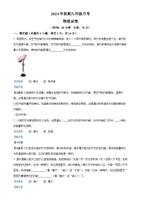 河南省南阳市镇平县侯集镇第二初级中学2024-2025学年九年级上学期9月月考物理试题（解析版）-A4