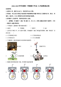 广东省韶关市翁源县2024-2025学年九年级上学期11月期中物理试题（原卷版）-A4