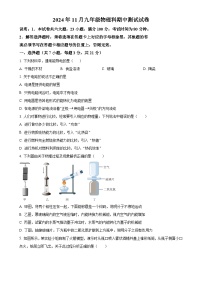 广东省中山部分学校2024-2025学年九年级上学期期中考试物理试题（原卷版）-A4