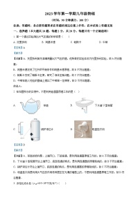 上海市世外中学2023-2024学年九年级上学期9月月考物理试题（解析版）-A4