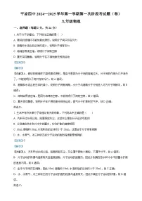 甘肃省平凉市第四中学2024-2025学年九年级上学期10月月考物理试题（解析版）-A4