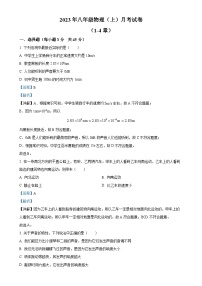 湖南省邵阳市新宁县水庙镇联校2023-2024学年八年级上学期第二次月考物理试题（解析版）-A4