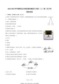 2024～2025学年河南省南阳市桐柏县方树泉教育集团九年级(上)第二次月考物理试卷(含答案)