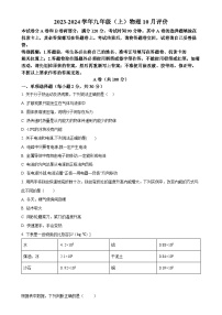 四川省成都市新津中学2023-2024学年九年级上学期10月月考物理试题（原卷版）-A4