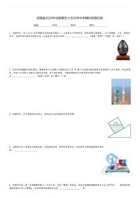 安徽省2024年合肥第五十五中学中考模拟物理试卷(含解析)