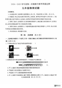 山东省济宁市梁山县2024--2025学年上学期期中教学质量监测九年级物理试题