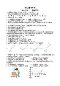 江苏省扬州市直学校2024-2025学年八年级上学期12月月考物理试题