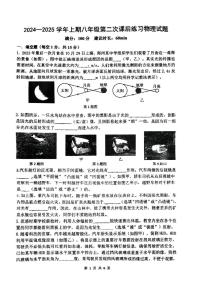 河南省郑州市枫杨外国语中学2024-2025学年上学期八年级第二次月考物理试卷