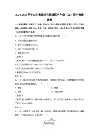 2024~2025学年山东省潍坊市潍城区八年级(上)期中物理试卷