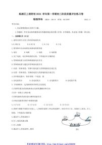 2024～2025学年上海市杨浦区上海理工大学附属初级中学九年级(上)12月考物理试卷(学生版+教师版)