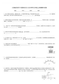 江西省吉安市十校联考2023-2024学年九年级(上)物理期中试卷(含解析)