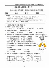 北京市西城区北京师范大学附属实验中学2024-2025学年九年级上学期11月期中物理试题