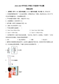 黑龙江省哈尔滨市巴彦县华山乡中学2024-2025学年八年级上学期11月期中物理试题（原卷版）-A4