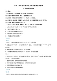 河北省石家庄市2024-2025学年九年级上学期期中考试物理试卷（解析版）-A4